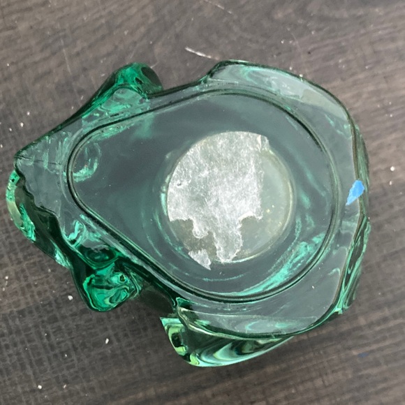 Green Glass Frog Sculpture Votive Tea light Holder - Picture 6 of 8